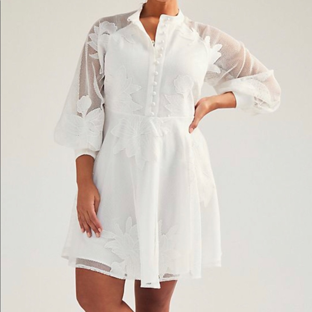 Women’s Anthropologie Sabine Embroidered Mini Dress. 2X. White. NWT - Picture 4 of 4